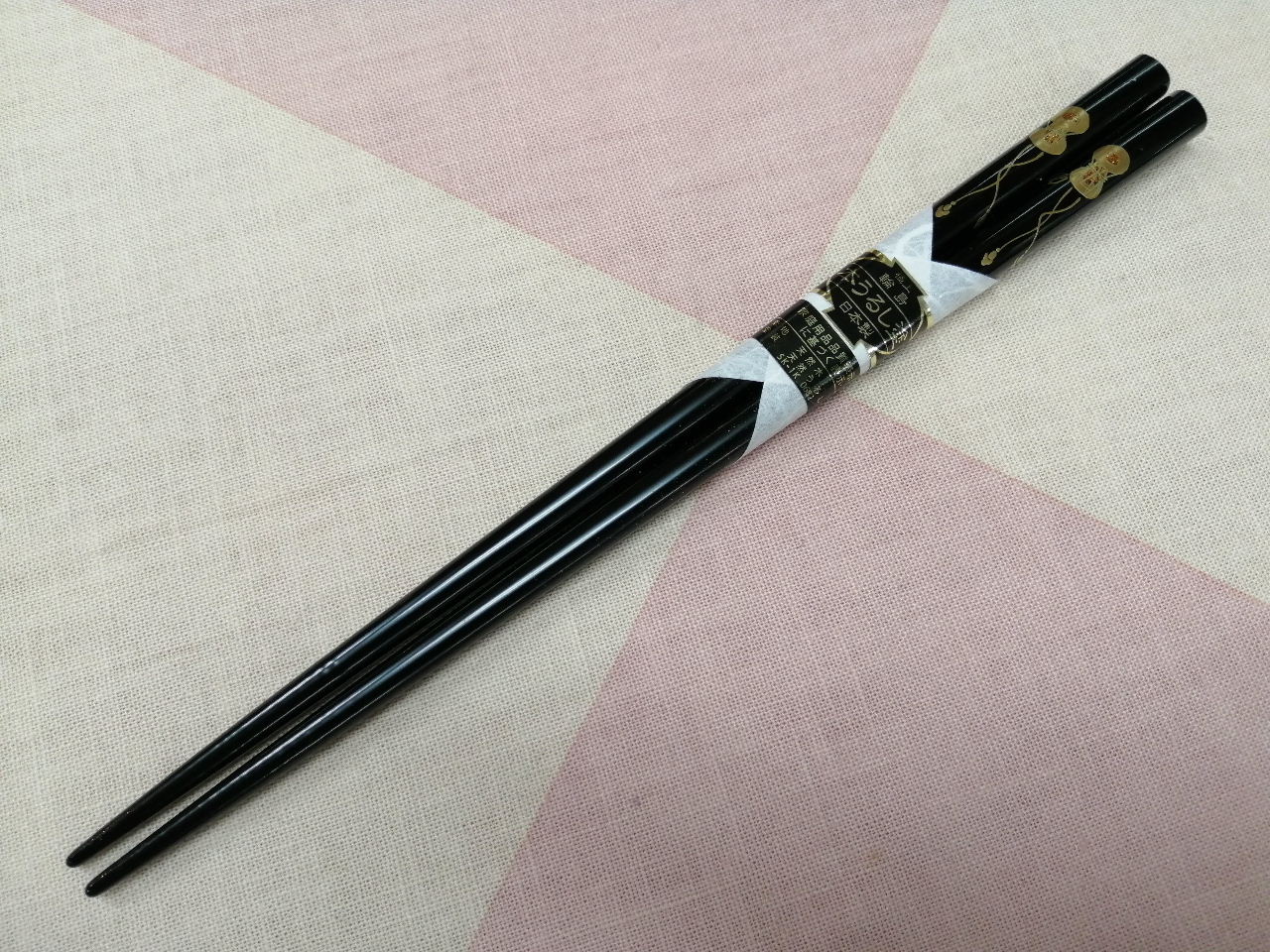 輪島塗　鼓蒔絵　一膳　黒