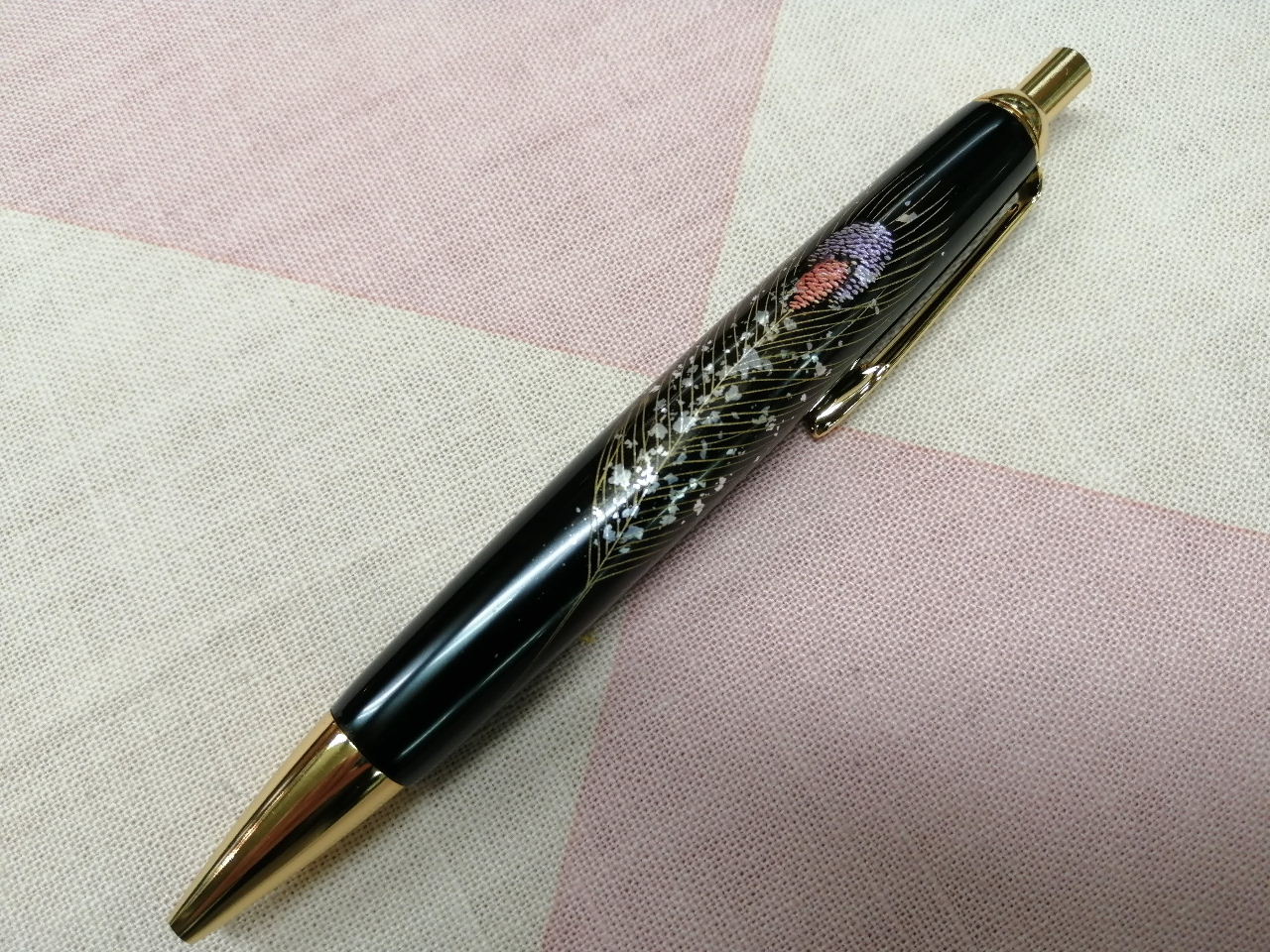 輪島塗　羽根沈金　ボールペン