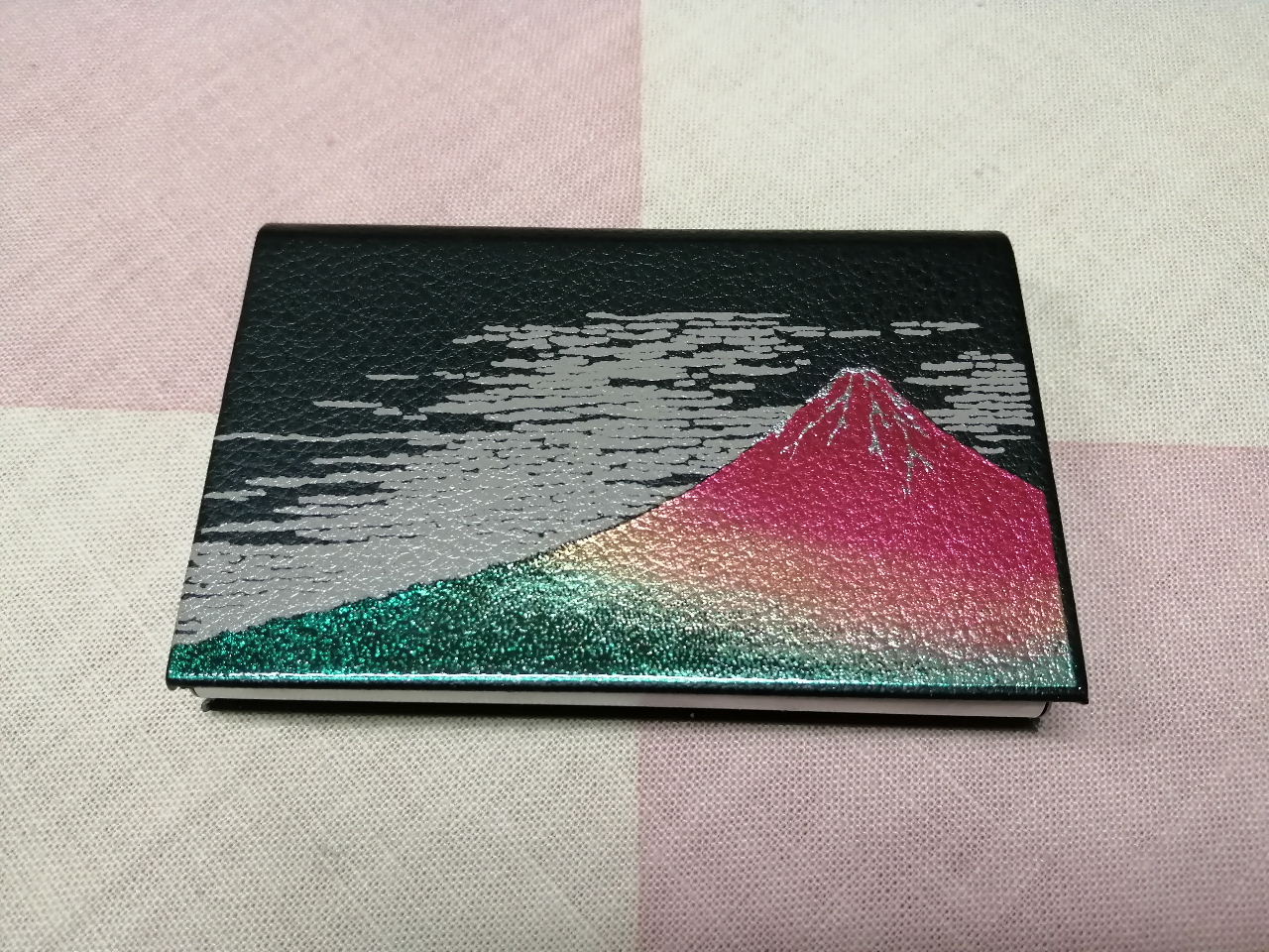 漆芸　赤富士　名刺入