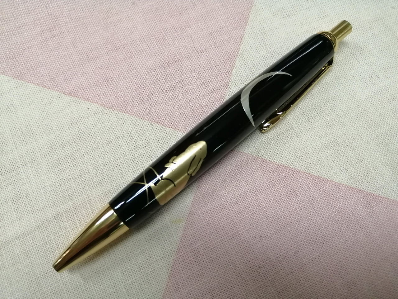 輪島塗　月うさぎ蒔絵　ボールペン