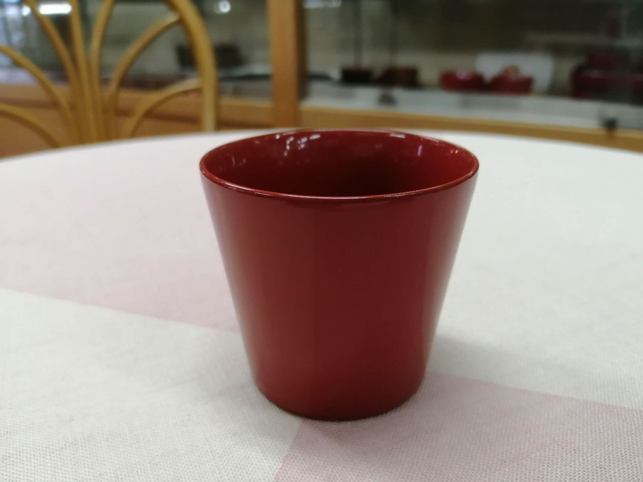 栃　ショットぐい呑み　洗朱